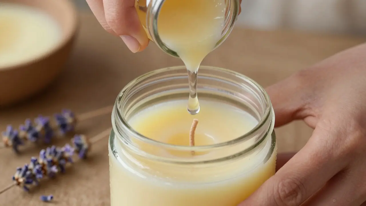 Výroba svíčky s sojovým voskem a esenciálním olejem