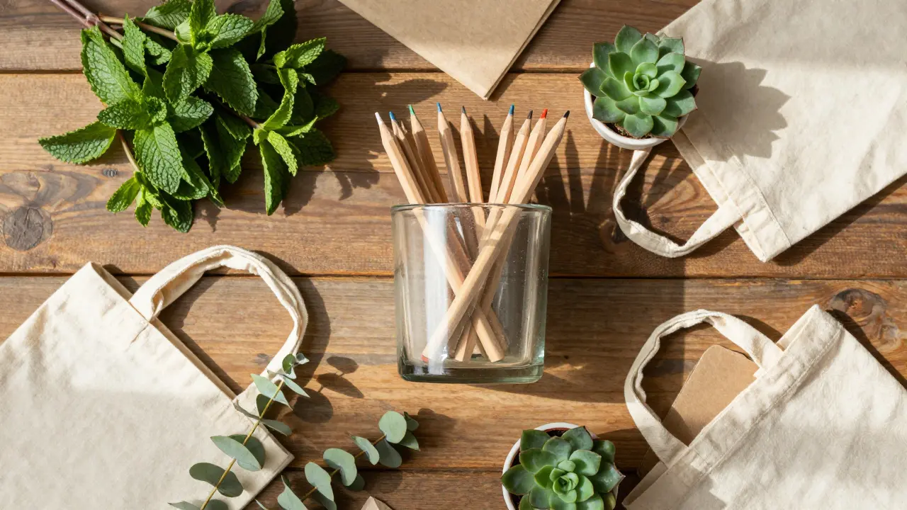 Recyklovaná sklenička jako držák tužek se sušeným bylinkami